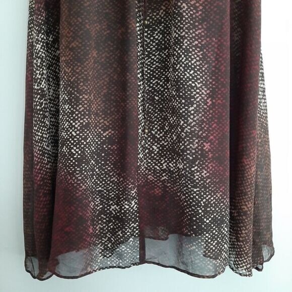 CLUB MONACO 100% Silk Semi-Sheer Midi Dress Abstract Snake Pattern Sz 4 - Picture 10 of 14